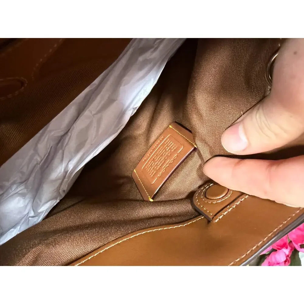 NWT B11-003 Coach Station Carryall Bag CET30 suede/Gold/Warm Brown